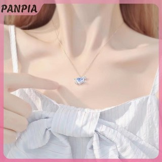 PANPIA-Mặt Trăng Pha Lê Thời Trang Đơn Giản Pentagram Trái Tim Mặt Dây Chuyền Vòng Cổ Dành Cho Nữ Cô Gái Tính Khí Thanh Lịch Giả Tưởng Vòng Cổ Trang Sức Quà Tặng