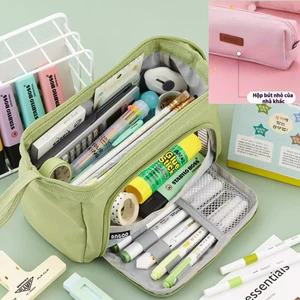 Hộp đựng bút học sinh dung tích lớn,Túi đựng bút nhiều ngăn bằng vải canvasHộp đựng văn phòng phẩm