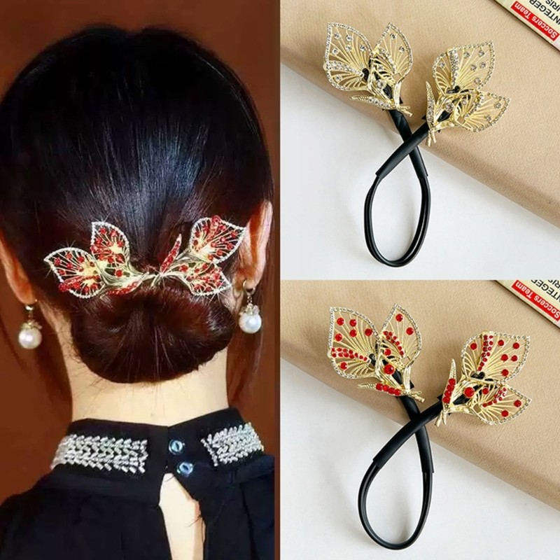 Khắc Tóc Bun Giá Đỡ Nhiều Màu Sắc Với Pha Lê Lấp Lánh - Phù Hợp Cho Bữa Tiệc Và Đạo Cụ Ảnh