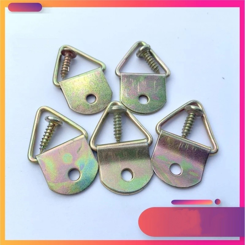 Set 10 bộ ốc vít và móc treo tranh ảnh, khuy treo tranh, móc tam giác gắn tranh, phụkiện tranh treo tường+tặng vít-FE123