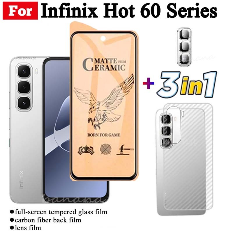 Kính cường lực Infinix Hot 60i Infinix Hot 60 Pro Hot60 Hot 50i 50 Pro Smart 10 X6725 Kính cường lực chống gián điệp Bảo vệ màn hình + Phim ống kính máy ảnh + Phim mặt sau