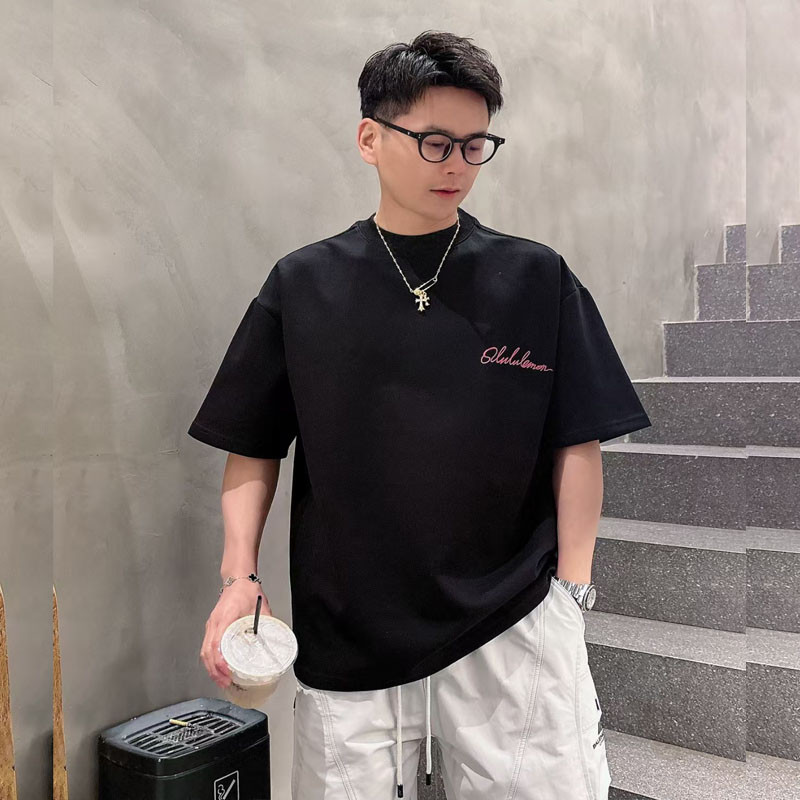 Lulu Lulu Thư Mùa Hè Nam Nữ Cặp Đôi Mặc Cotton Nguyên Chất Thể Thao Áo Thun Tay Ngắn