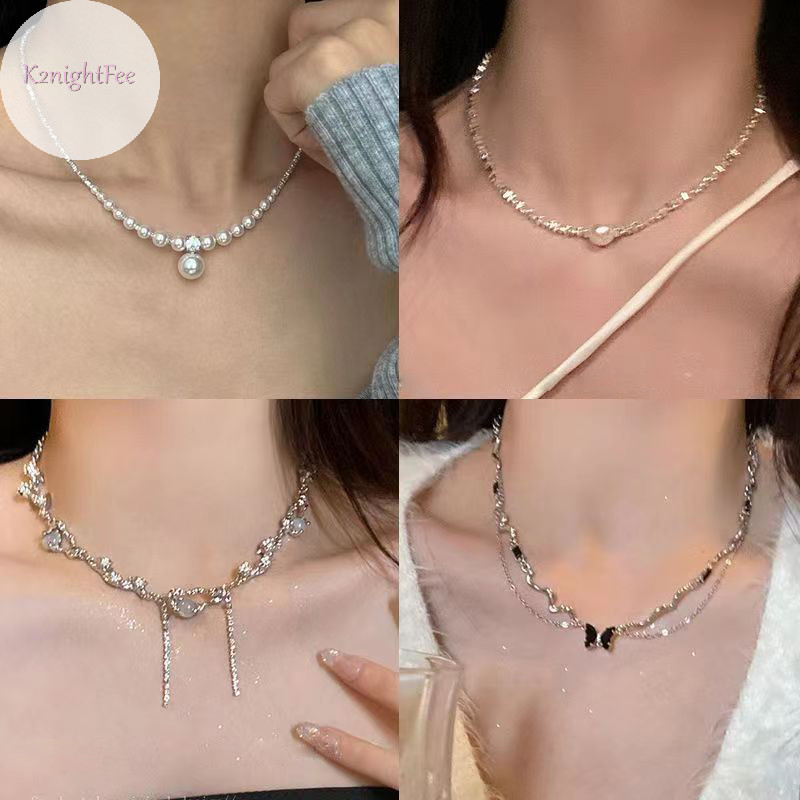 K2nightfee Ngọt Ngào Không Đều Tối Giản Tính Khí Ngọc Trai Cổ Dây Xích sel Vòng Cổ Choker Dành Cho Nữ Kỷ Niệm Hợp Thời Trang Trang Trang Sức Quà Tặng VN