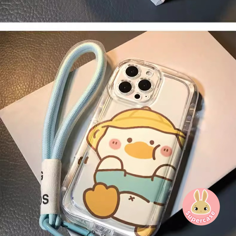 Ốp Điện Thoại Vịt Vàng Dễ Thương Cho Redmi Note 13 12 Pro Plus 12 Turbo 11 Pro 11T 11s 10 9T K70 K70E K60 K60E K50 K40 K30 Ultra K30i Vỏ Mềm Túi Khí Có Vòng Tay Chống Mất