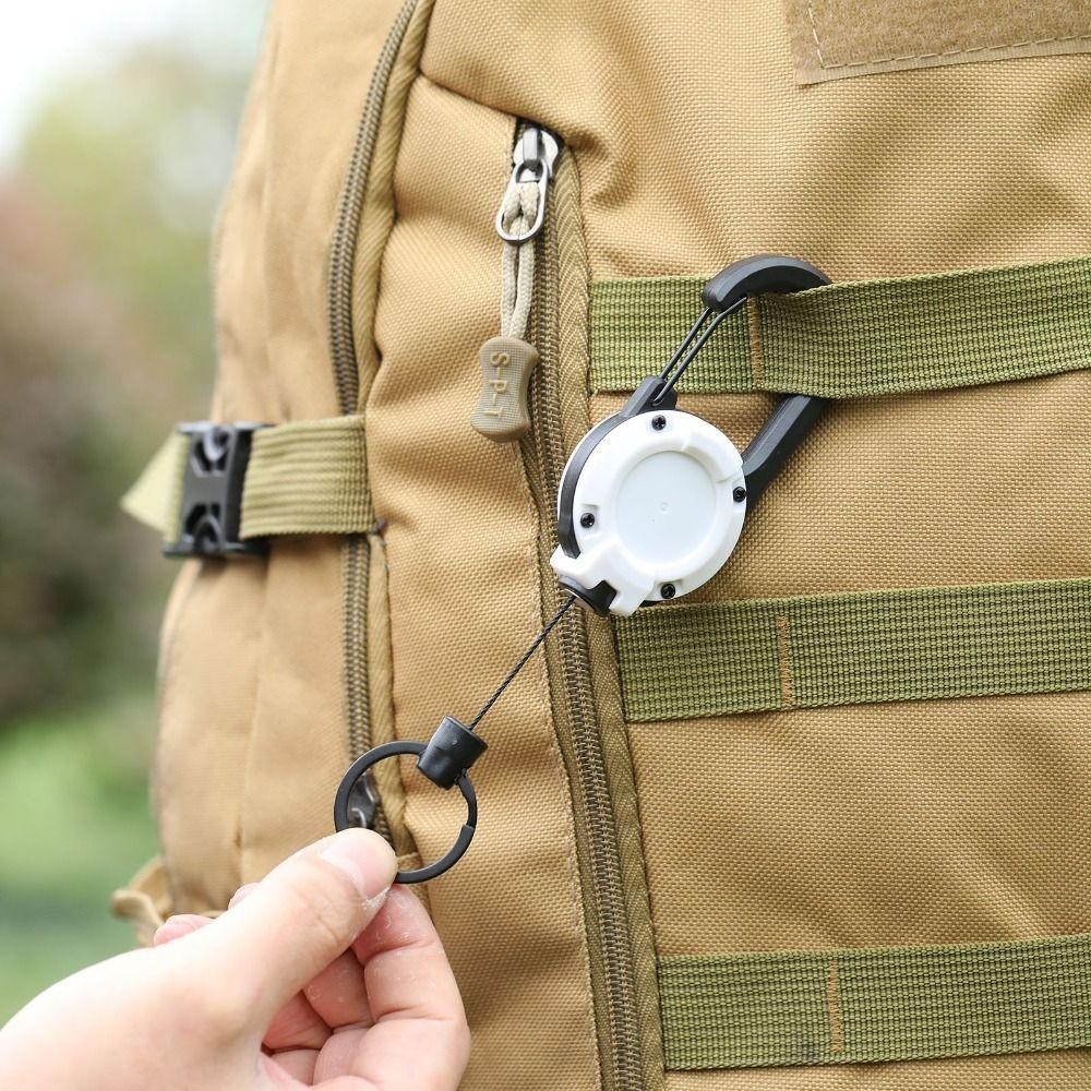 Kéo cuộn Carabiner với dây đàn hồi thu vào dễ dàng, móc chìa khóa và khóa dây thép chịu lực cao, phù hợp sử dụng ngoài trời.