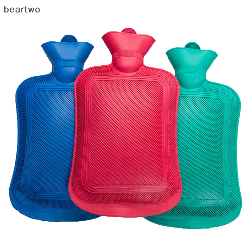 < Beartwo > 500 / 1000ml Bình nước nóng cao su phun nước nóng dày Chai nước nóng mùa đông Túi nước ấm chân tay Chai nước đẹp