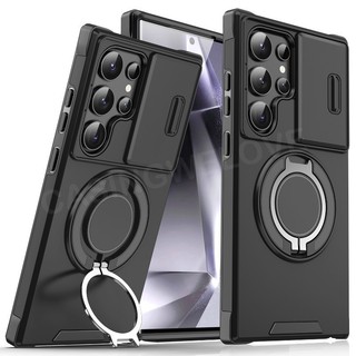 Ốp Điện Thoại Cho Samsung Galaxy S21 S22 S23 S24 Ultra Galaxy S21Ultra 5G S23Ultra 5G 2024Áo Giáp Chống Sốc Đẩy Kéo Cửa Sổ Camera Bảo Vệ Vỏ Kim Loại Giáp Nhẫn Đứng Xe Vỏ Điện Thoại