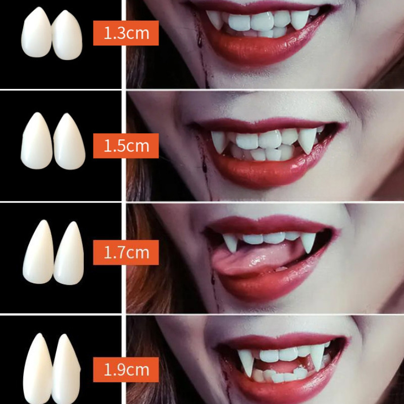 Trang trí Halloween Ma cà rồng Răng nanh Răng giả Đạo cụ Halloween Cosplay Đạo cụ Giả Fangs Đạo cụ