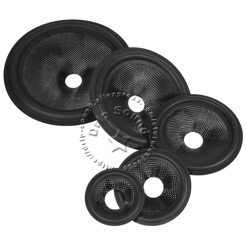 1 Chiếc 3 "/ 4" / 5 "/ 6.5" / 8 "inch Loa Nón Giấy Lưu Vực Loa Trầm Vải Dệt Lưu Vực Trống Trumper Bass Sửa Chữa Phần 20mm / 26mm / 36mm Lỗ