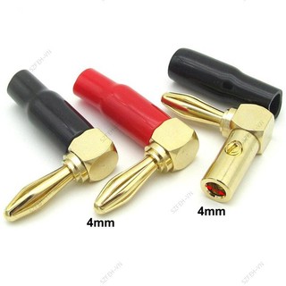 Đỏ Đen Mạ Vàng Đồng 4mm L Chuối Cắm Đầu Nối jack Hàn-Miễn Phí Vít Phải Thiên Thần Thẳng Loa Âm Thanh F @ 2VN