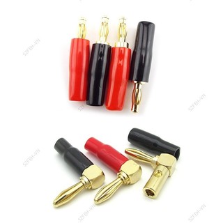 Đỏ Đen Mạ Vàng Đồng 4mm L Chuối Cắm Đầu Nối jack Hàn-Miễn Phí Vít Phải Thiên Thần Thẳng Loa Âm Thanh F @ 2VN