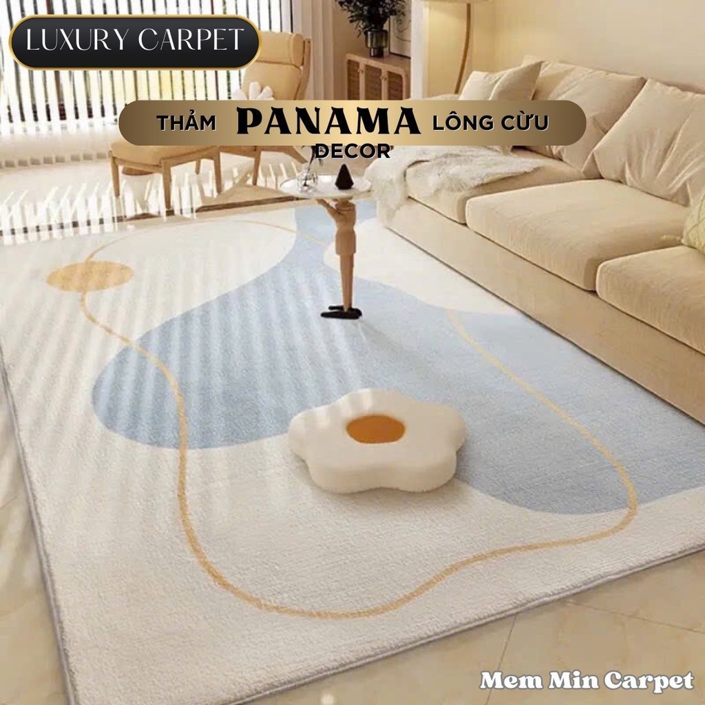 (TH21) Thảm Panama Lông Cừu Cao Cấp Chất Liệu Lông Cừu Siêu Mềm Mịn Mướt, Thiết Kế Sang Trọng, Hiện Đại 21- Memmincarpet