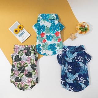Quần áo chó phong cách Hawaii mùa hè cho chó Shih Tzu Áo sơ mi mèo Puppy Quần áo thú cưng