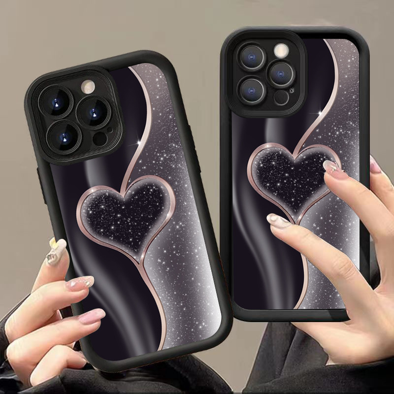 Dành Cho iPhone 11 14 15 12 13 Pro Max 8 7 Plus 12 13 Mini XR X XS Max SE2020 2022 Chảy Cát Tình Yêu Silicon Góc Mắt Chống Sốc Matte Bìa Mềm