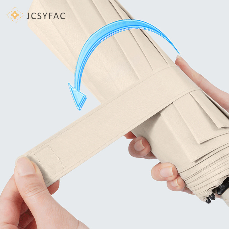 Jcsyfac Ô gấp ngược hoàn toàn tự động với ô UV sọc phản quang chống gió cho nam và nữ Tay cầm Carabiner Du lịch Mới
