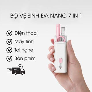 Bộ Dụng Cụ Vệ Sinh Laptop - Máy tính - Bàn Phím - Tai Nghe Airpod Đa Năng 7 in 1 Siêu Nhỏ Gọn Macbox  SUNND