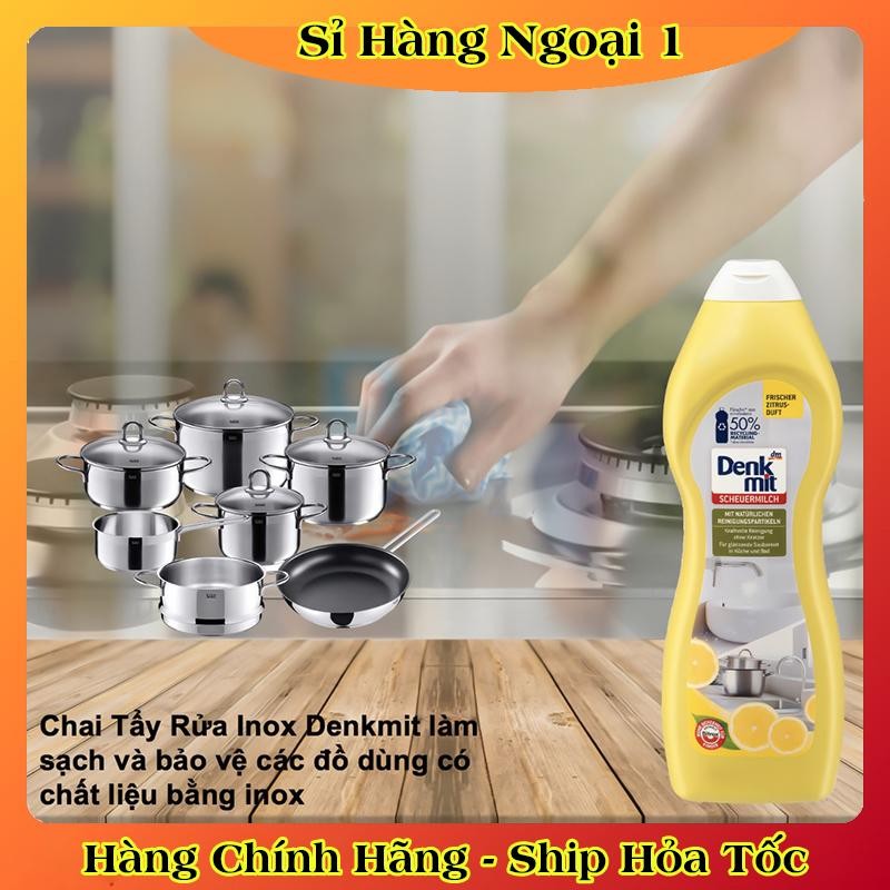 [Date mới nhất] Chai Tẩy Rửa Xoong Nồi Denkmit 750ml, Tẩy Bồn Rửa Đa Năng Siêu Sạch