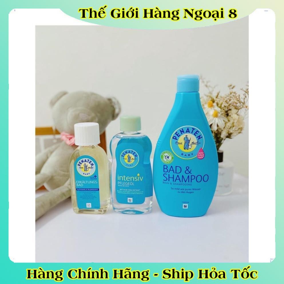 Sữa tắm gội chống cảm, kem dưỡng da, tinh dầu massage, tinh dầu tràm tắm Penaten 400ml Đức cho bé từ sơ sinh