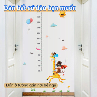 Sticker Dán Tường Bunnies House – Hình Hươu Cao Cổ Đáng Yêu, Trang Trí Phòng Bé, Màu Sắc Sinh Động