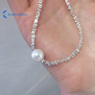 Kudosation Thời Trang Xương Đòn Dây Xích Gãy Bạc Không Đều Ngọc Trai Vòng Cổ Vòng Tay Cho Nữ Tiệc Cưới Sinh Nhật Vintage Trang Sức Quà Tặng