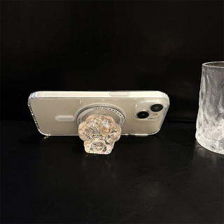 Clear Flicker Cat Paw Giá đỡ điện thoại từ tính tròn cho IPhone 16 15 14 13 12 Pro Max 14 Plus Có thể gập lại Pop Ring Grip Giá đỡ bàn co giãn P4