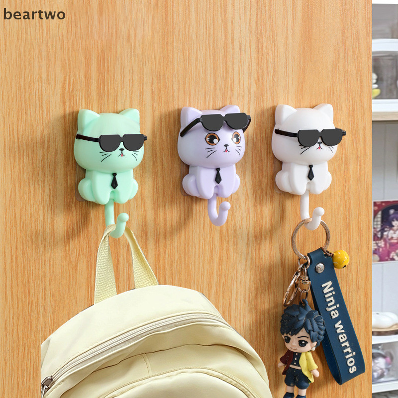< Beartwo > Móc Hoạt Hình Tự Dính Ký Túc Xá Phòng Ngủ Móc Treo Cửa Ô Khăn Nón Áo Treo Tường Giá Trang Trí Động Vật Đẹp