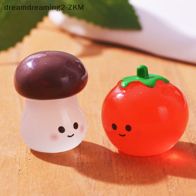 [Dreamdreaming] Các bức tượng thu nhỏ Thực phẩm mô phỏng dạ quang dễ thương Rau quả Đồ trang trí cảnh quan vi mô để trang trí nhà cửa Trang trí phòng [zkm]