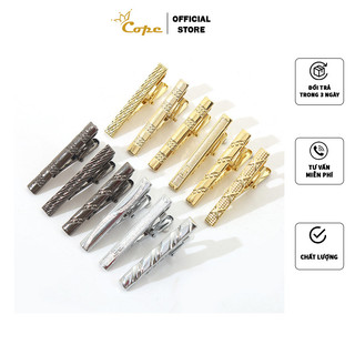 Kẹp cà vạt nam 4cm thép không gỉ  họa tiết tinh xảo giữ cho cà vạt ở vị trí cố định cope
