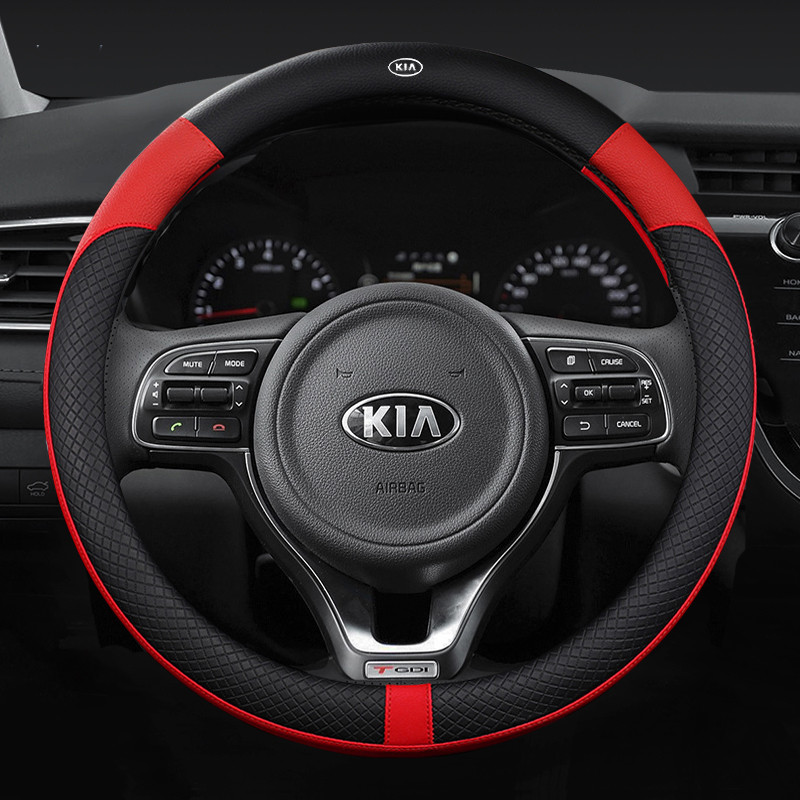 Hàng MỚI Bọc Vô Lăng Ô Tô Cho Xe Kia Cerato Forte Optima Picanto Sorento Sportage Seltos Stonic K2 K3 K4 K5 K9 KX3 KX5 KX7 Soluto 2022 Da Thấm Hút Mồ Hôi Phụ Kiện