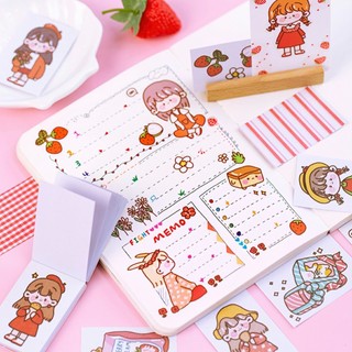 Set 50 sticker họa tiết dễ thương nhãn dán trang trí DIY sổ vở Journal, văn phong phẩm ALINE