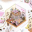 Enwei 3 Chiếc [Panda Stereo House Series] Nhãn Dán Tạp Chí 3D Nhãn Dán Chống Thấm Nước Giấy Thêu Sò Chất Liệu Sổ Lưu Niệm