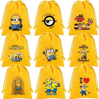 Minions túi dây rút hoạt hình túi đựng quà tặng túi vải sang trọng