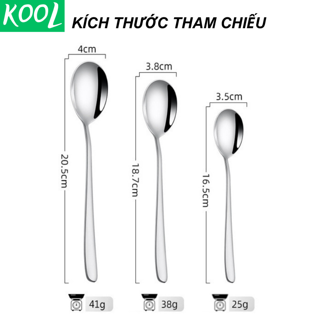Muỗng ăn inox 304 cao cấp phong cách hàn quốc, Thìa ăn, Vá ăn, muôi KOOL - RB11306