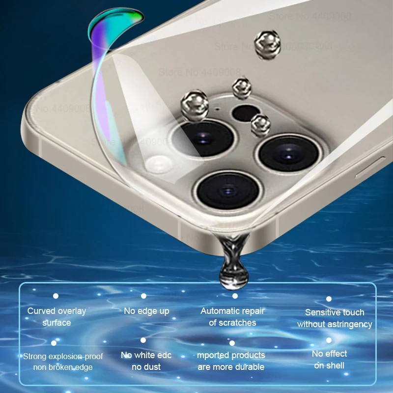 Iphone16 16Pro 16ProMax 16Plus 15Pro 14Pro 13Pro 1-2 Bộ 2 trong 1 Mặt Trước HD Trong Suốt Mềm Hydrogel Cho iPhone 16 15 14 13 Pro Max Plus Mini Chống Trầy Xước Bảo Vệ Màn Hình Điện Thoại