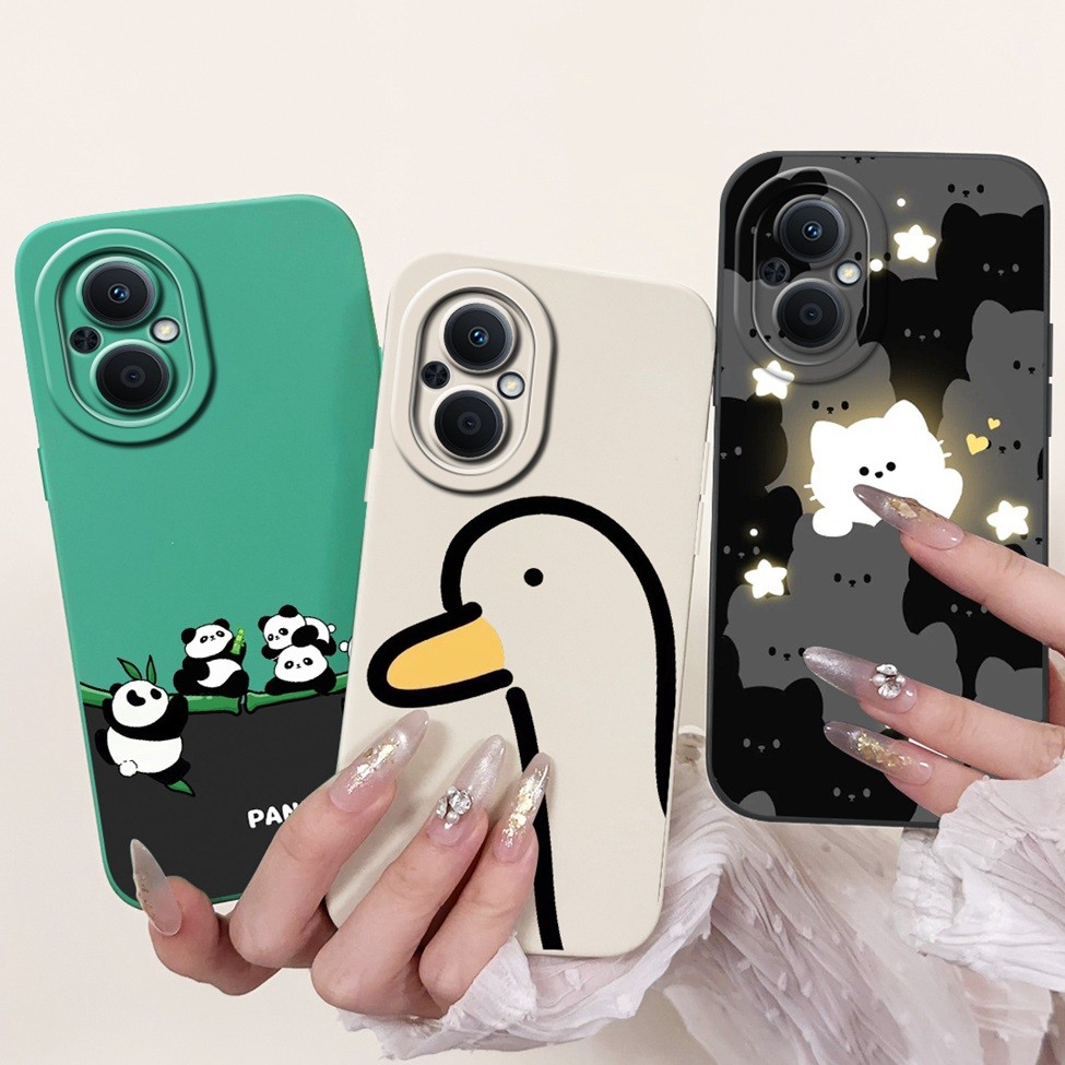 Ốp lưng Oppo Reno 7Z 5G CPH2323 Reno 8Z 5G CPH2457 Thẩm mỹ Dễ thương Gog Cat Panda Kapibala Ốp điện thoại silicon Oppo Reno8 Z Ốp lưng chống sốc