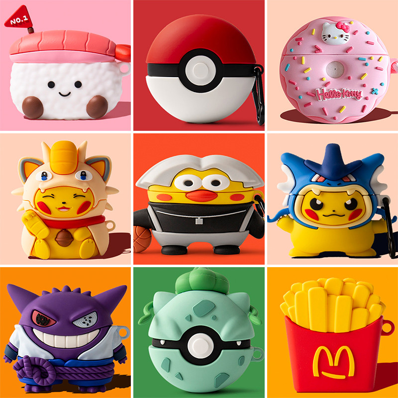For AirPods 4 Case 3D Cartoon Pokémon Pikachu Cute Fries Silicone Soft