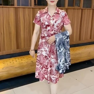 Đầm trung niên tặng mẹ ĐỎ RUBY VÂN ĐÁ đi chơi dự tiệc sang trọng cao cấp chất liệu thun co giãn 4 chiều Nữ Women