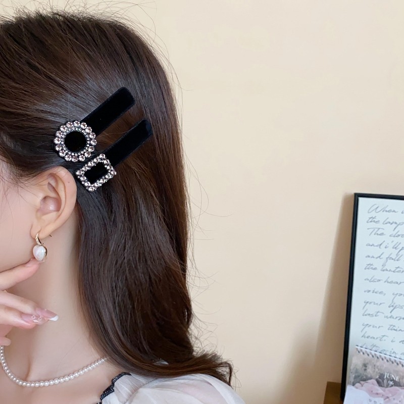 Kẹp Tóc Nhung Đen Thu Đông - Thiết kế Thanh Lịch, Sang Trọng
