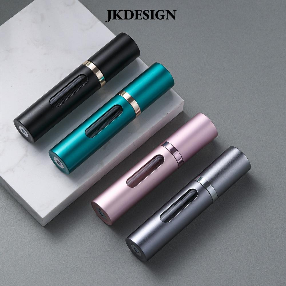 Hộp đựng mỹ phẩm JKDESIGN 5 / 8ml, Chai nước hoa thủy tinh có thể đổ lại, với máy bơm mùi hương cầm tay Mini xịt du lịch