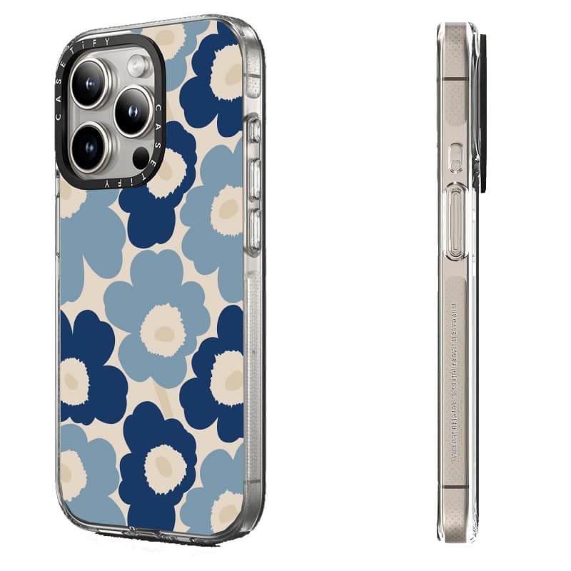 Casetify X Hoa Xanh Hút Từ Tính Trong Suốt Cứng Acrylic Mặt Sau TPU Edge Ốp Lưng Điện Thoại Ốp Lưng Tác Động Cho Apple IPhone 13 14 15 Pro Max
