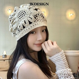 Mũ nồi JKDESIGN, Mũ dệt kim hoa ren, Thời trang thoáng khí Mùa hè Handmade Skullies Mũ dành cho nữ