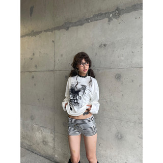 Hiixiivi [Áo thun Cotton 100% mới] Áo thun dài tay cỡ lớn dành cho nữ Áo rộng rãi rộng rãi dành cho nữ Ootd độc đáo 2025