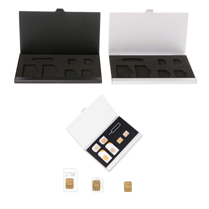 Yoo Hợp Kim Nhôm Vỏ Điện Thoại Thông Minh Nano SIM Card SIM Hộp Bảo Quản Cho Thẻ Điện Thoại Hộp Bảo Vệ Đơn Lớp