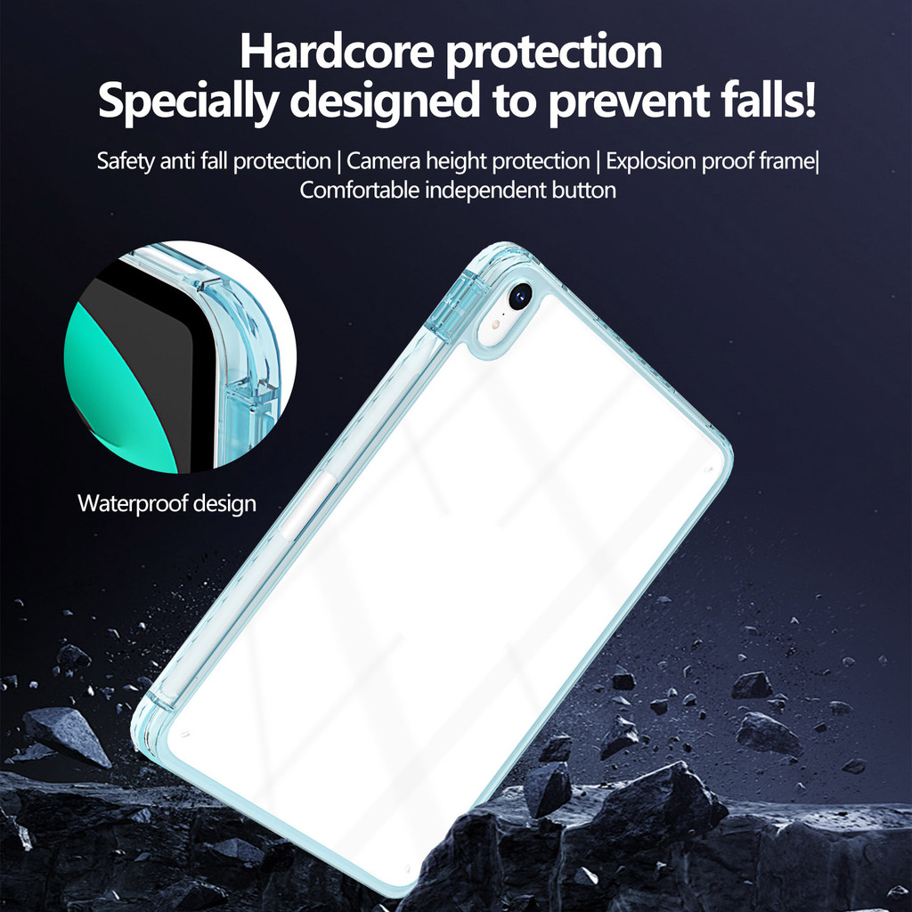 Ốp Lưng Cứng Trong Suốt Cho IPad 7 8 9 10th 11th A16 Air3 Air4 Air5 Air6 10.9 "Pro10.5 Pro11 Pro12,9 2018 Air M2 Pro M4 11 13 2024 Có Khe Cắm Bút Chì