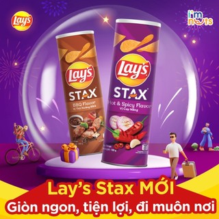 Snack Khoai tây Lays Stax đủ vị lon 40 gram Date xa Đảm bảo chất lượng