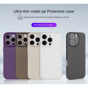 Ốp điện thoại IPhone 16 Vỏ bảo vệ PP mờ siêu mỏng Apple 15 Promax Vỏ mềm silicon kim loại trần Bao gồm tất cả 14Pro Bán trong suốt 13 Vỏ bảo vệ chống sốc