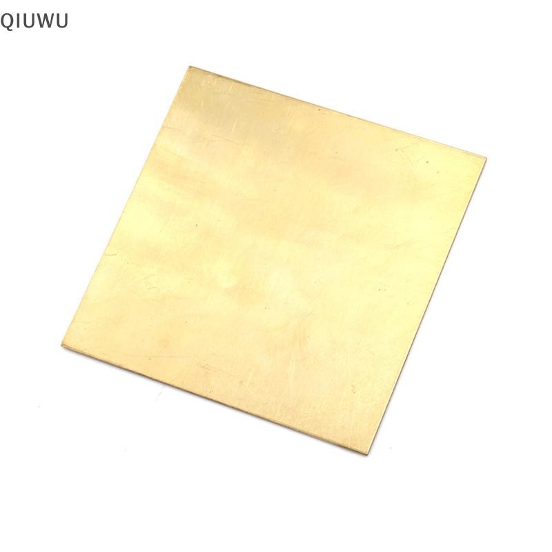 Qiuwu Tấm mỏng kim loại bằng đồng thau Tấm mỏng dày 0,5mm / 0,8mm / 1mm / 2mm 100X100mm Phụ tùng DIY.