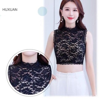 Huxuan Nữ Cổ Giả Trắng Đen Ren Hoa Có Thể Tháo Rời Cổ Giả Áo Sơ Mi Có Thể Tháo Rời Cổ Áo Cà Vạt Áo Len Trang Trí RFT
