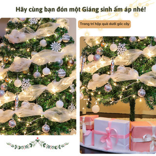 Cây Thông Noel Xanh Phụ Kiện Đầy Đủ Kèm Thảm Lông Từ IKEA Mama Cao 1.5m 1.8m 2.1m
