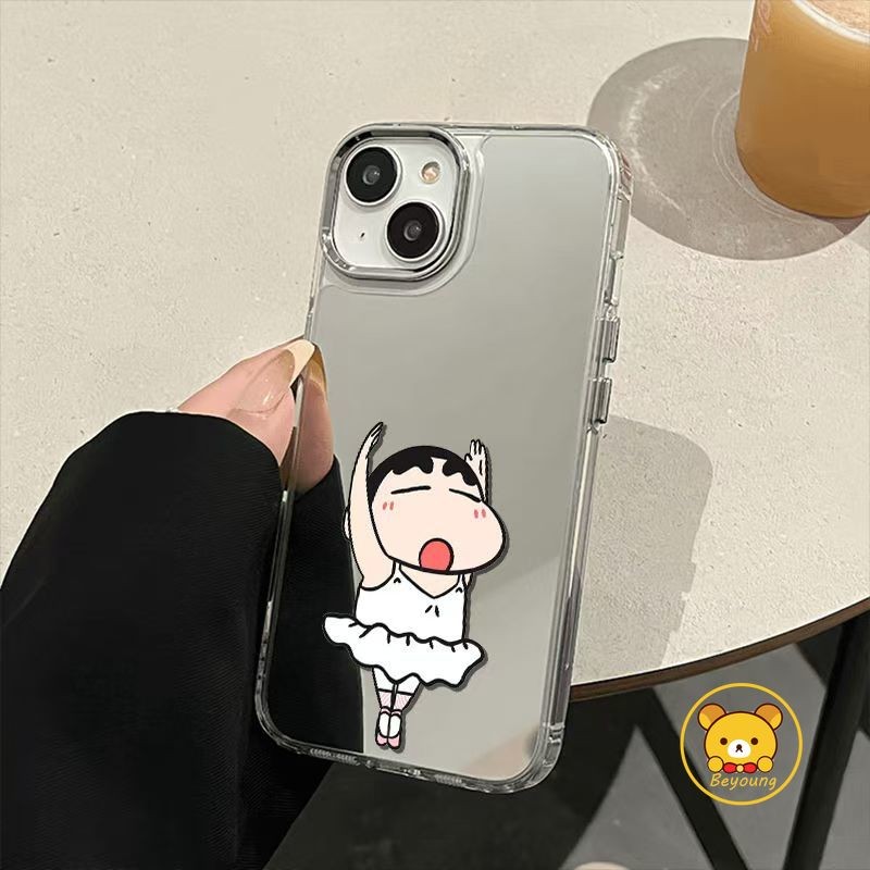 Ốp Điện Thoại Gương Crayon Shin-chan Hoạt Hình Dễ Thương Cho Xiaomi 14T Pro 14 13T 12T 12S 13 Ultra 12 Mi 11 11T Pro Lite 12X Civi 3 2 Poco X3 GT X4 M4 Pro 5G C55 C65 4G Vỏ Ngộ nghĩnh Bao da